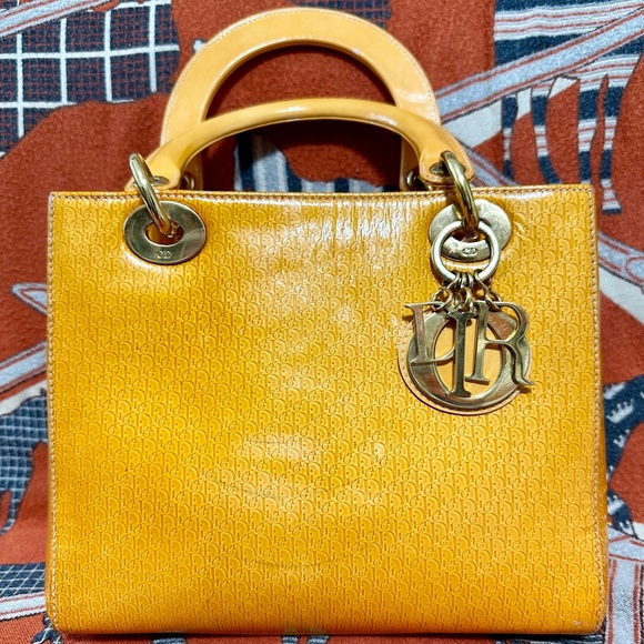 Dior Handbags - CHRISTIAN DIOR ❤️🌟 LADY DIOR DIORISSIMO ORANGE/YELLOW BAG ⭐️